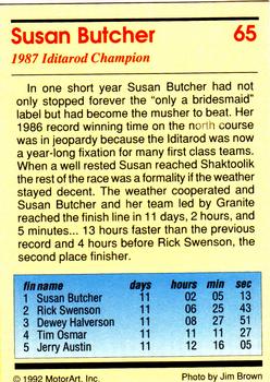 1992 MotorArt Iditarod Sled Dog Race #65 1987 Champion Back